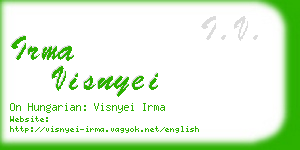 irma visnyei business card